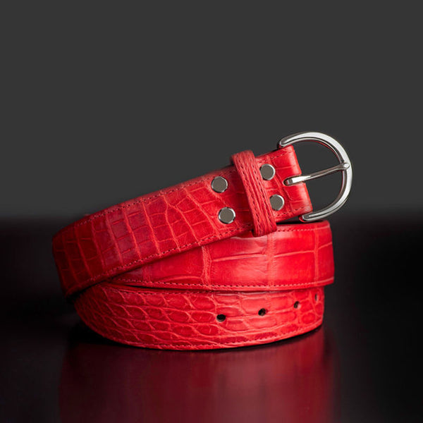 Red Women s Alligator belt Glover and Wyre